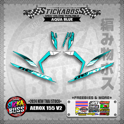 AEROX 155 V2 STICKER DECALS ( 2024 NEW THAI STOCK )【WITH FREEBIES】