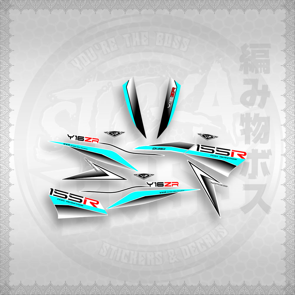 STICKER DECALS for SNIPER 155R (S155Y1SLDEFOWH) By STICKABOSS (SOFIE LAMINATED WATERPROOF)