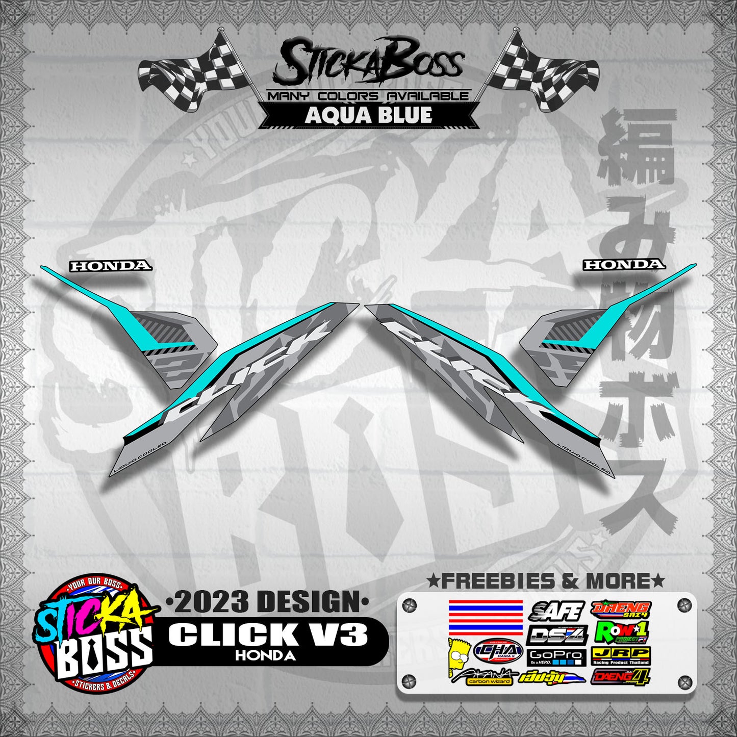 CLICK V3 DECALS ( 2023 DESIGN )【WITH FREEBIES】
