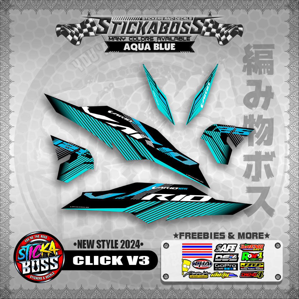 CLICK V3 MALAYSIAN CONCEPT STICKER DECALS ( NEW STYLE 2024 )【WITH FREEBIES】