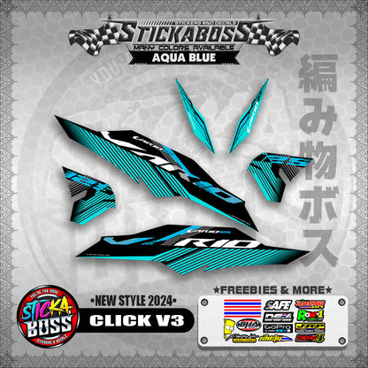 CLICK V3 MALAYSIAN CONCEPT STICKER DECALS ( NEW STYLE 2024 )【WITH FREEBIES】