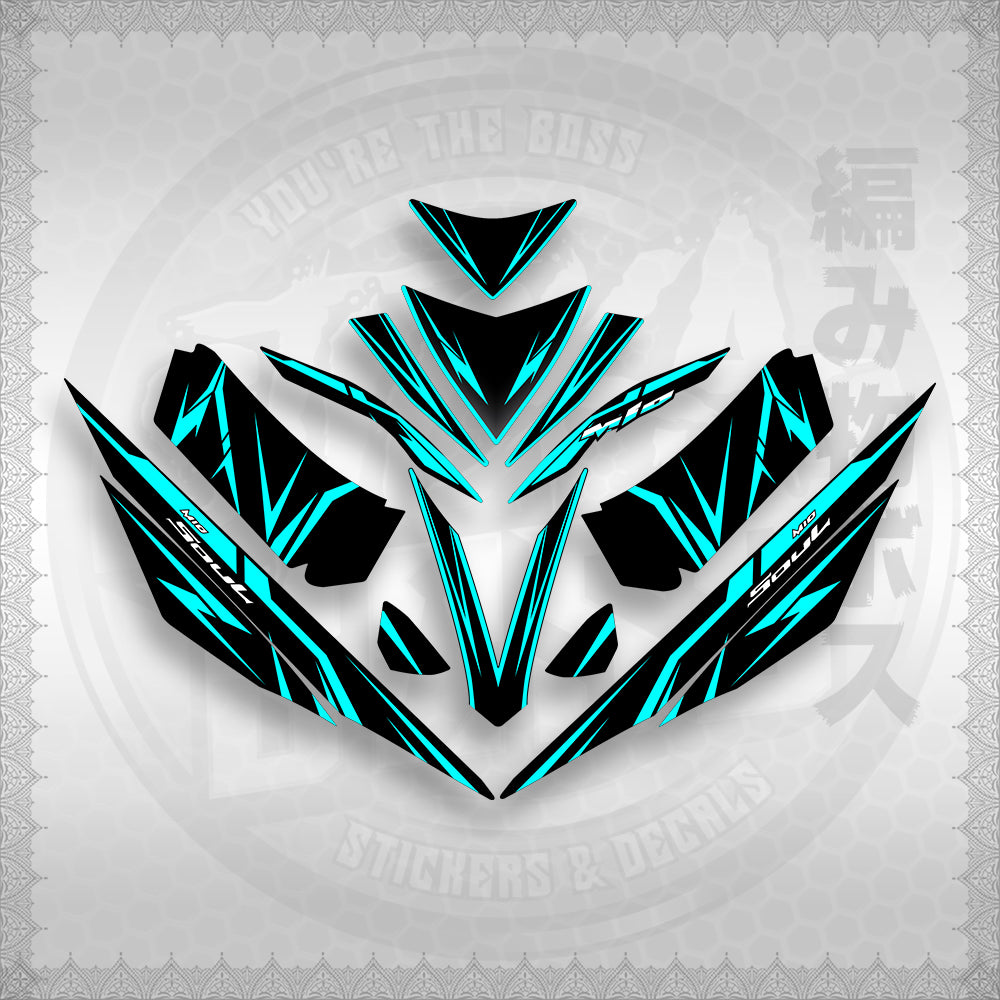 STICKER DECALS for MIO 4 (MIRGADE) By STICKABOSS (SOFIE LAMINATED WATERPROOF)