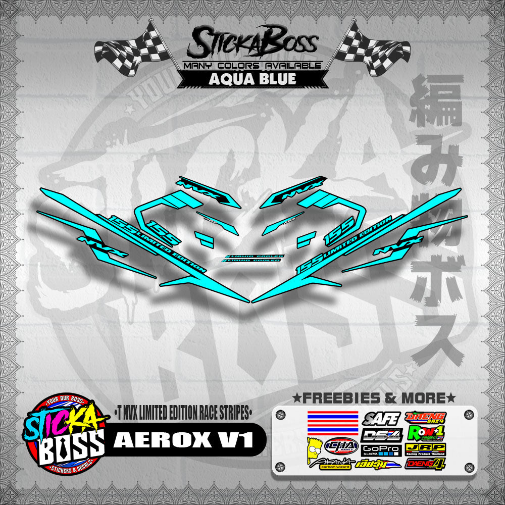 AEROX V1 DECALS ( NVX LIMITED EDITION RACE STRIPES )【WITH FREEBIES】