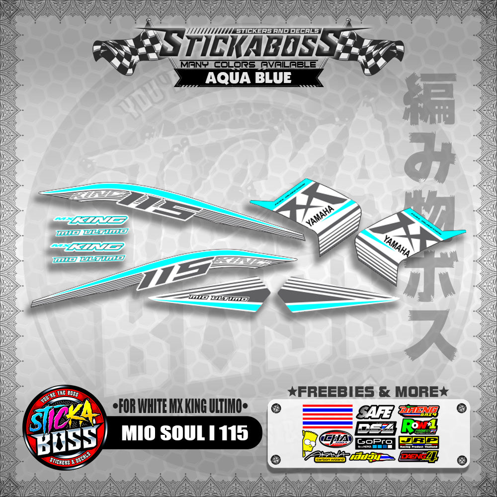 MIO SOUL I 115 STICKER DECALS ( FOR WHITE MX KING ULTIMO )【WITH FREEBIES】