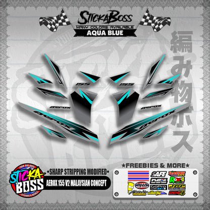 AEROX 155 V2 MALAYSIAN CONCEPT DECALS ( SHARP STRIPPING MODIFIED )【WITH FREEBIES】