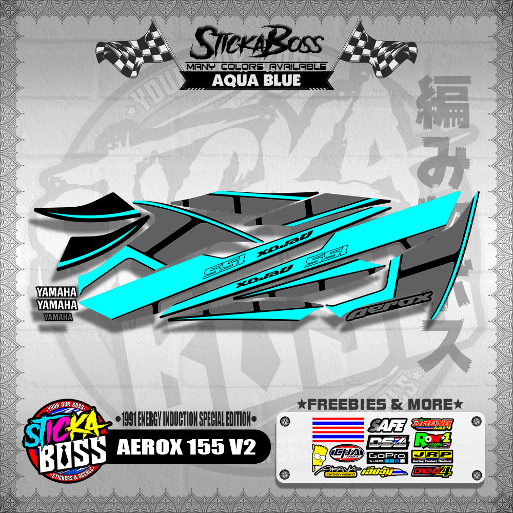 AEROX 155 V2 DECALS ( 1991 ENERGY INDUCTION SPECIAL EDITION )【WITH FREEBIES】