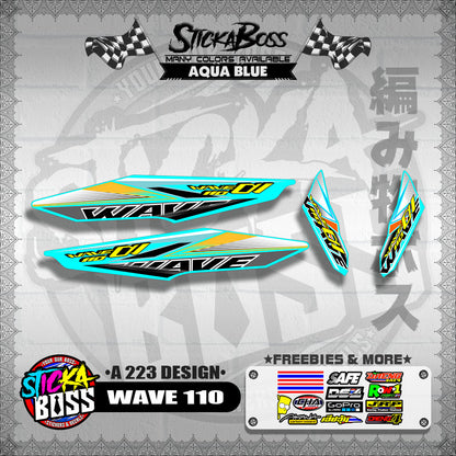 WAVE 110 DECALS ( A 223 DESIGN )【WITH FREEBIES】