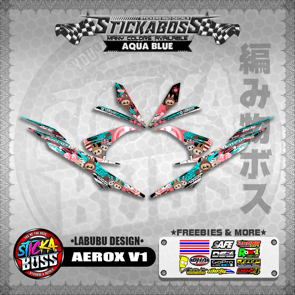 AEROX V1 STICKER DECALS ( LABUBU DESIGN )【WITH FREEBIES】