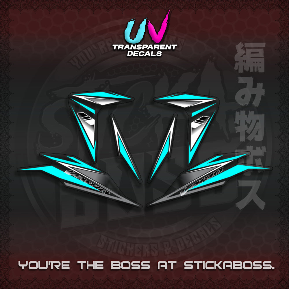 【PREMIUM UV PRINT】CLICK 125 V3 INDO CONCEPT ( TRANSPARENT SLASH BLADE VARIO ) STICKER DECALS By STICKABOSS