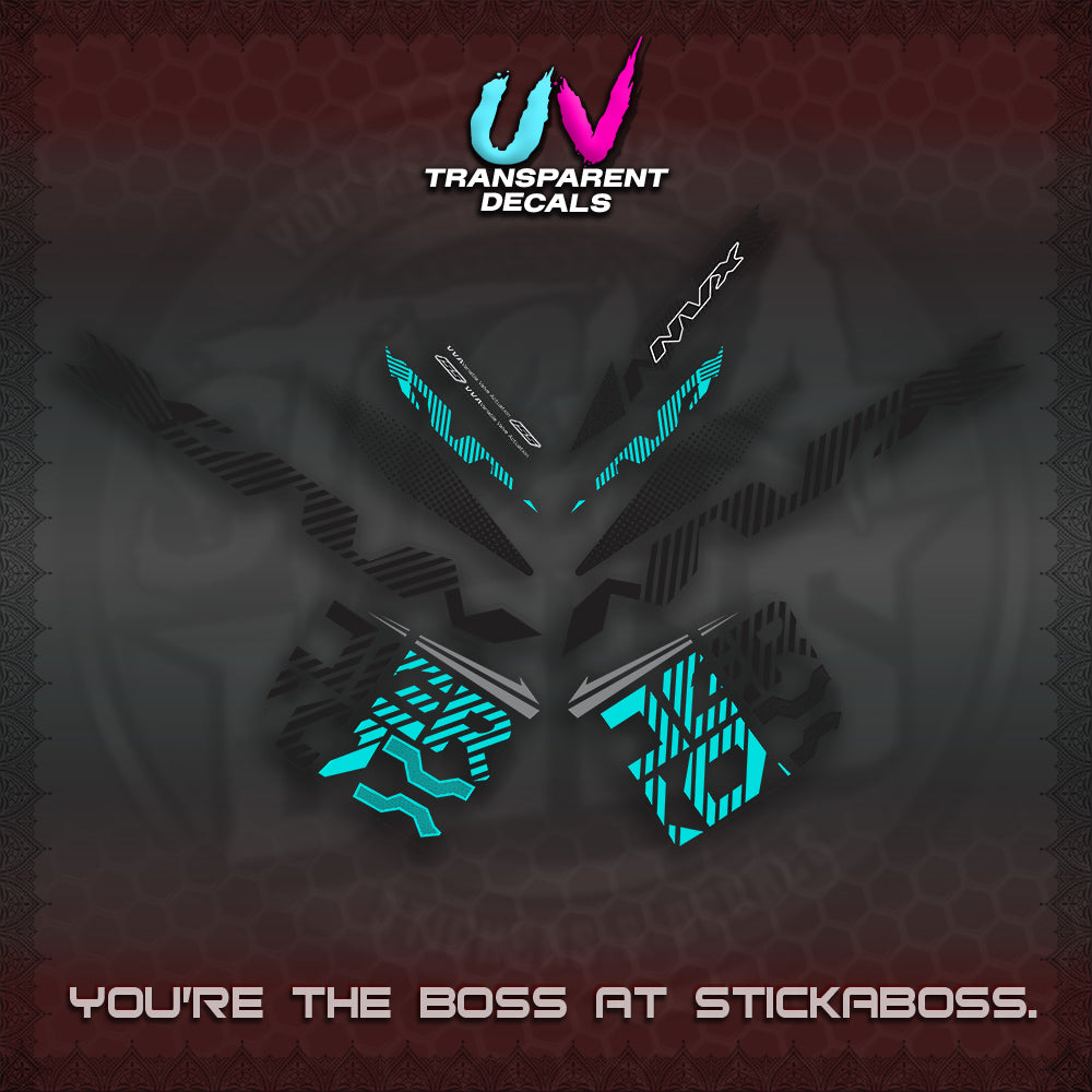 AEROX V2 NVX UV TRANSPARENT DECALS (2024 NEW 001 DESIGN) STICKER DECALS By STICKABOSS