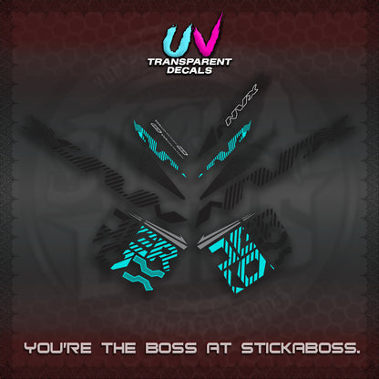 AEROX V2 NVX UV TRANSPARENT DECALS (2024 NEW 001 DESIGN) STICKER DECALS By STICKABOSS