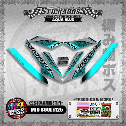 MIO SOUL I 125 STICKER DECALS ( 2023 EGO AVANTIZ STRIPE )【WITH FREEBIES】