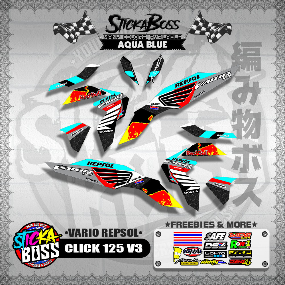 CLICK 125 V3 DECALS ( VARIO REPSOL )【WITH FREEBIES】