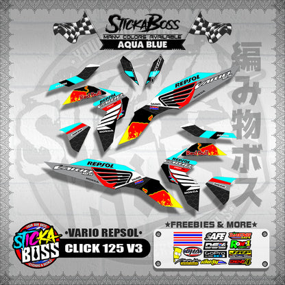 CLICK 125 V3 DECALS ( VARIO REPSOL )【WITH FREEBIES】