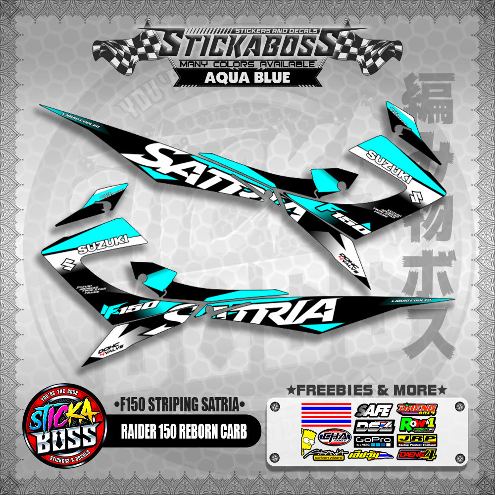 RAIDER 150 REBORN CARB STICKER DECALS ( F150 STRIPING SATRIA )【WITH FREEBIES】