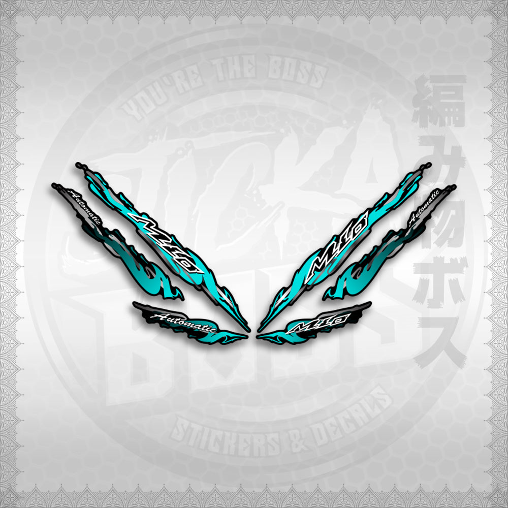 STICKER DECALS for MIO 1 / SMILE (MIR25SLCR) By STICKABOSS (SOFIE LAMINATED WATERPROOF)