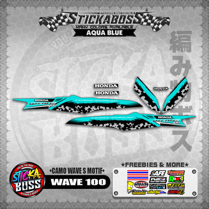 WAVE 100 THAILAND STICKER DECALS ( CAMO WAVE S MOTIF )【WITH FREEBIES】