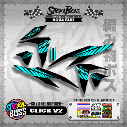 CLICK V2 DECALS ( SKYLINE INSPIRED )【WITH FREEBIES】