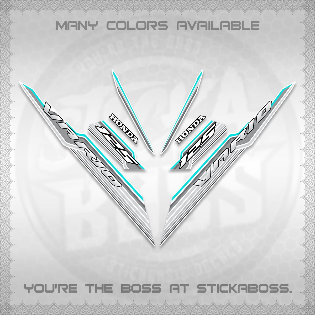 CLICK 125 V3 INDO FOR WHITE DECALS (2024 SV 07-A2 STYLE) STICKER KITS By STICKABOSS