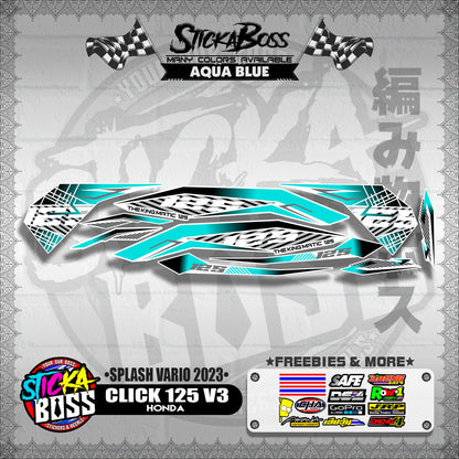CLICK 125 V3 STOCK DECALS ( SPLASH VARIO 2023 )【WITH FREEBIES】
