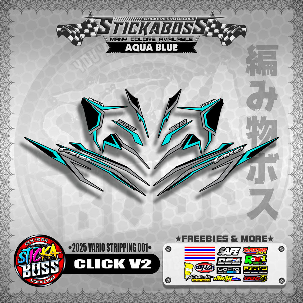 CLICK V2 STICKER DECALS ( 2025 VARIO STRIPPING 001 )【WITH FREEBIES】
