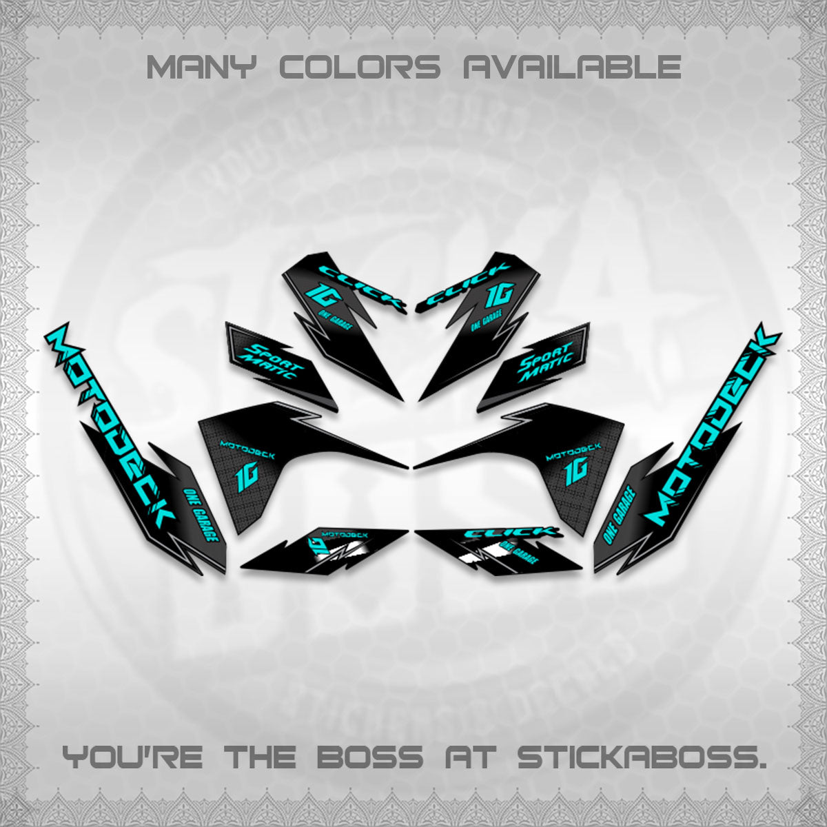 CLICK V3 DECALS (ONE GARAGE INSPIRED)STICKER DECALS BY STICKABOSS