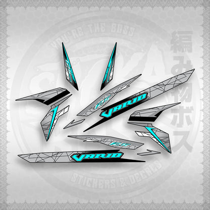 STICKER DECALS for CLICK 125 V3 ( CV3VASTTEDE ) By STICKABOSS (SOFIE LAMINATED WATERPROOF)
