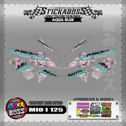 【PREMIUM UV PRINT】TRANSPARENT MIO I 125 STICKER DECALS ( SAKURA INSPIRED )【WITH FREEBIES】