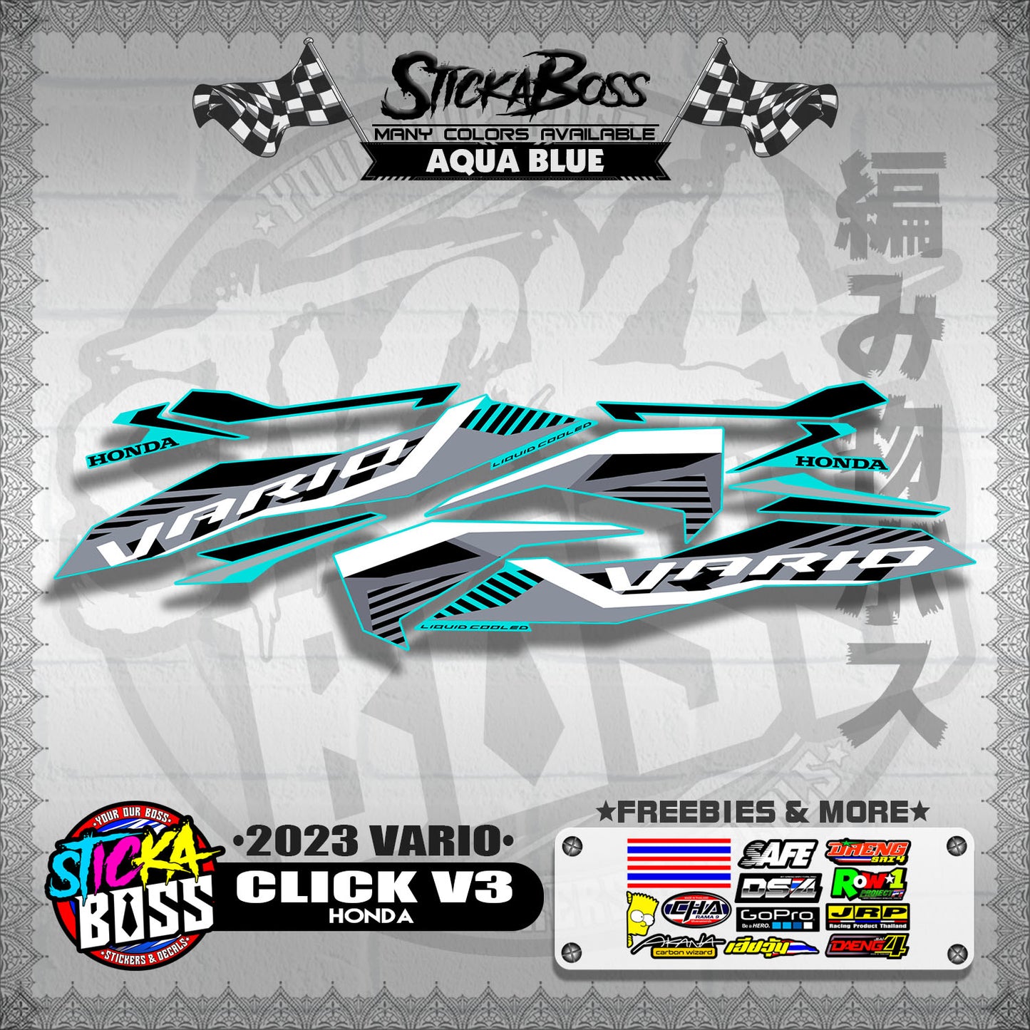 CLICK V3 STOCK DECALS ( 2023 VARIO )【WITH FREEBIES】