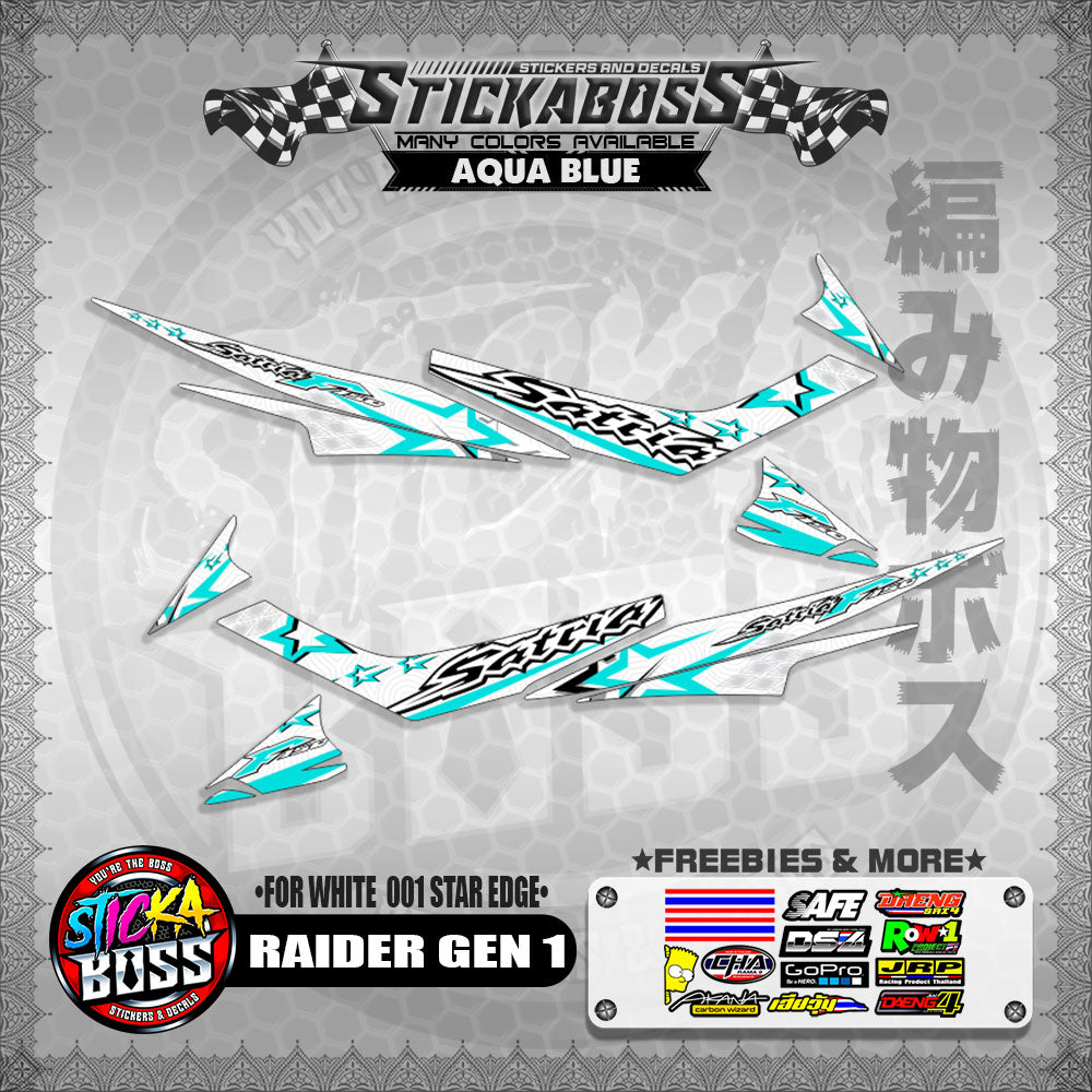 RAIDER GEN 1 MALAYSIAN STICKER DECALS ( FOR WHITE  001 STAR EDGE )【WITH FREEBIES】