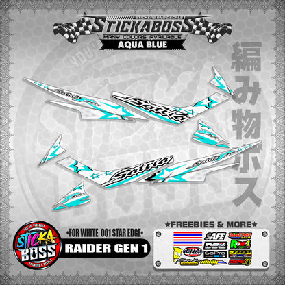 RAIDER GEN 1 MALAYSIAN STICKER DECALS ( FOR WHITE  001 STAR EDGE )【WITH FREEBIES】