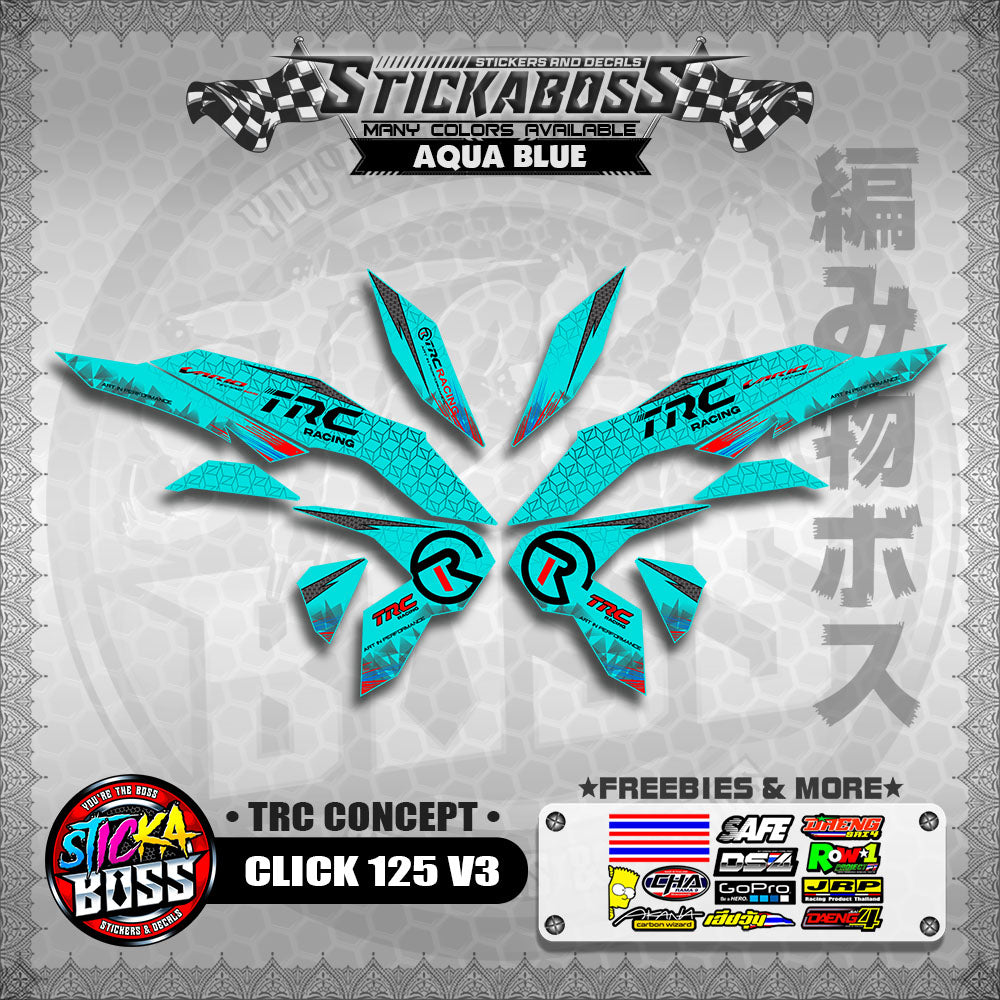 CLICK 125 V3 DECALS ( TRC CONCEPT )【WITH FREEBIES】