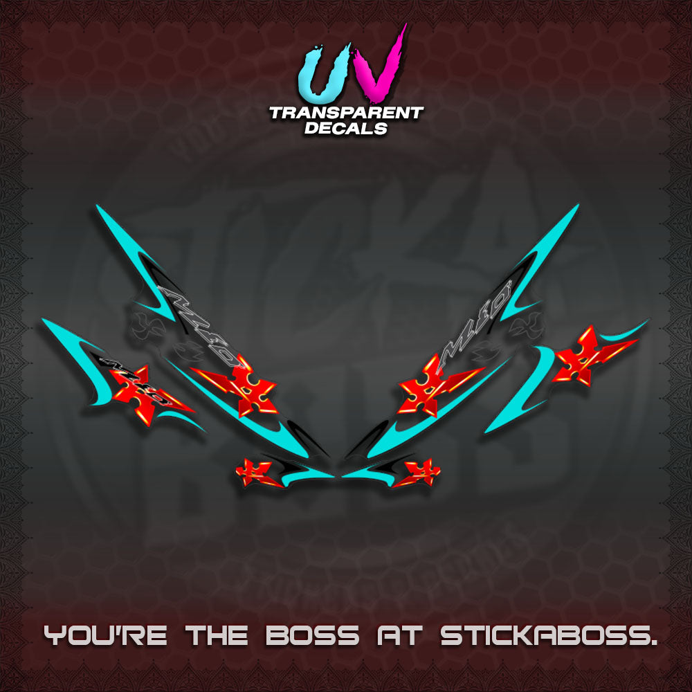 MIO SPORTY UV TRANSPARENT DECALS (2003-2005 LAMA KARBU MOTIF)STICKER DECALS By STICKABOSS