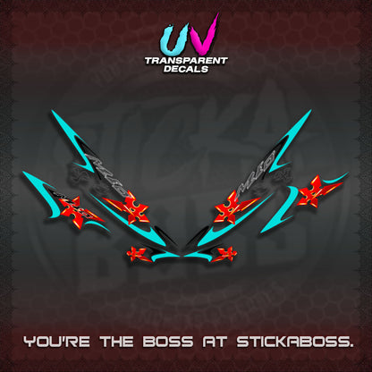 MIO SPORTY UV TRANSPARENT DECALS (2003-2005 LAMA KARBU MOTIF)STICKER DECALS By STICKABOSS