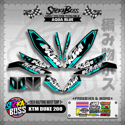 KTM DUKE 200 STICKER DECALS ( 2024 HALFTONE MOTIF TEMP 2 )【WITH FREEBIES】