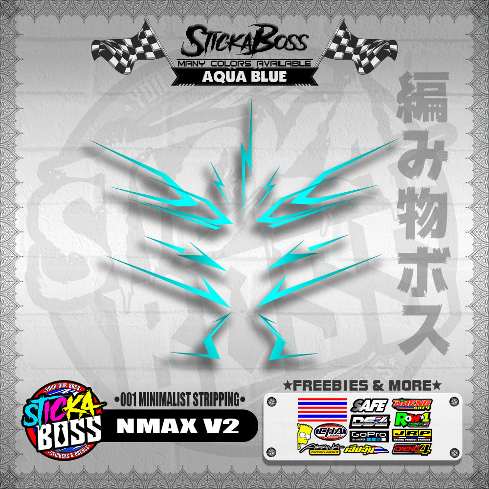NMAX V2 DECALS ( 001 MINIMALIST STRIPPING )【WITH FREEBIES】