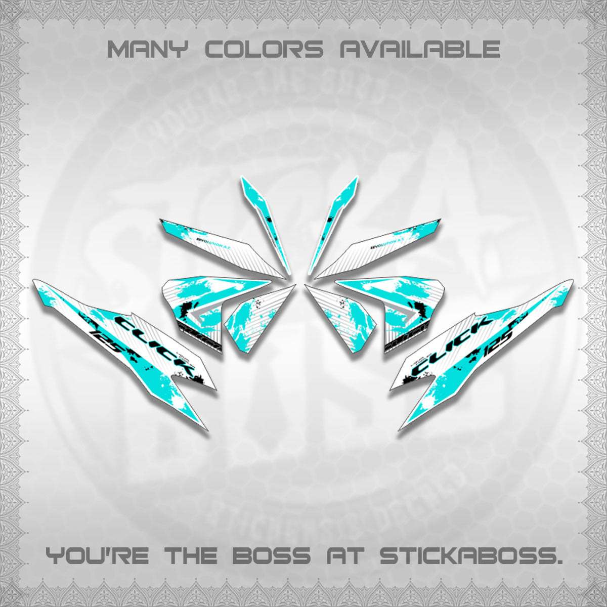 CLICK V2 MALAY FOR WHITE DECALS (HITAM STRIPING 03 MOTIF)STICKER DECALS By STICKABOSS
