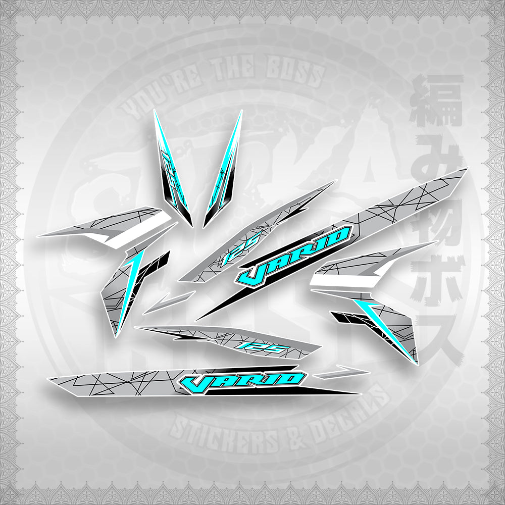 STICKER DECALS for CLICK 125 V3 (CV3VASTTEDEFOWH) By STICKABOSS (SOFIE LAMINATED WATERPROOF)