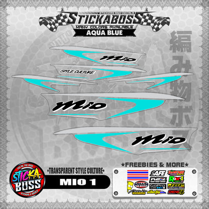 【PREMIUM UV PRINT】TRANSPARENT MIO 1 STICKER DECALS ( STYLE CULTURE )【WITH FREEBIES】