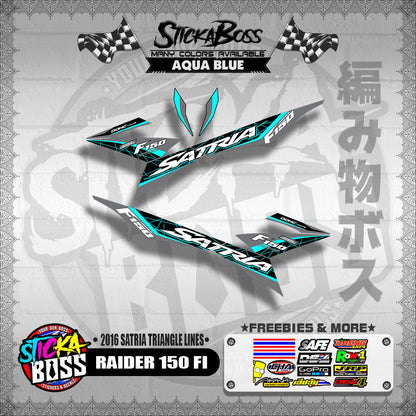 RAIDER 150 FI DECALS ( 2016 SATRIA TRIANGLE LINES )【WITH FREEBIES】