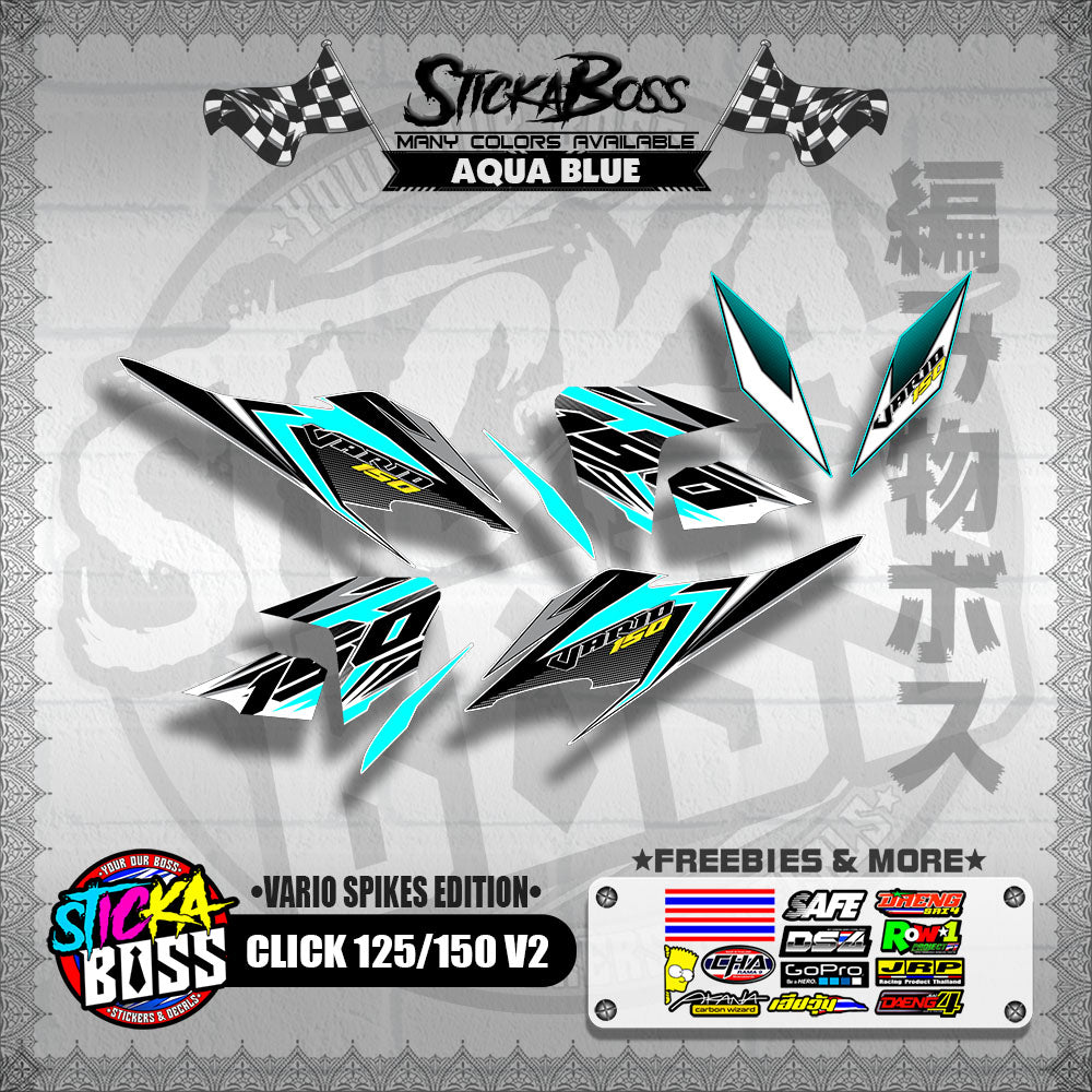 CLICK 125 / 150 V2 DECALS ( VARIO SPIKES EDITION ) 【WITH FREEBIES】