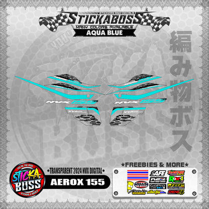 【PREMIUM UV PRINT】TRANSPARENT AEROX 155 DECALS ( 2024 NVX DIGITAL ) 【WITH FREEBIES】