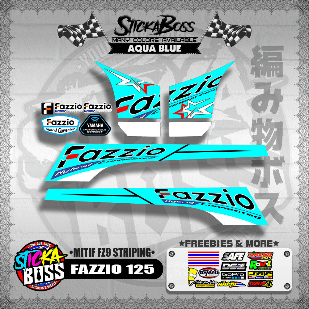 FAZZIO 125 DECALS ( MITIF FZ9 STRIPING )【WITH FREEBIES】