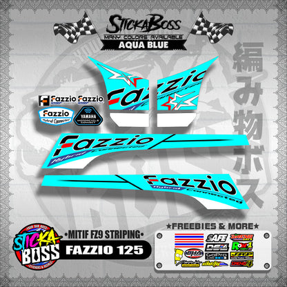 FAZZIO 125 DECALS ( MITIF FZ9 STRIPING )【WITH FREEBIES】
