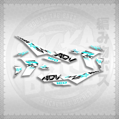 STICKER DECALS for ADV 160 (ALXOMINFOWH) By STICKABOSS (SOFIE LAMINATED WATERPROOF)