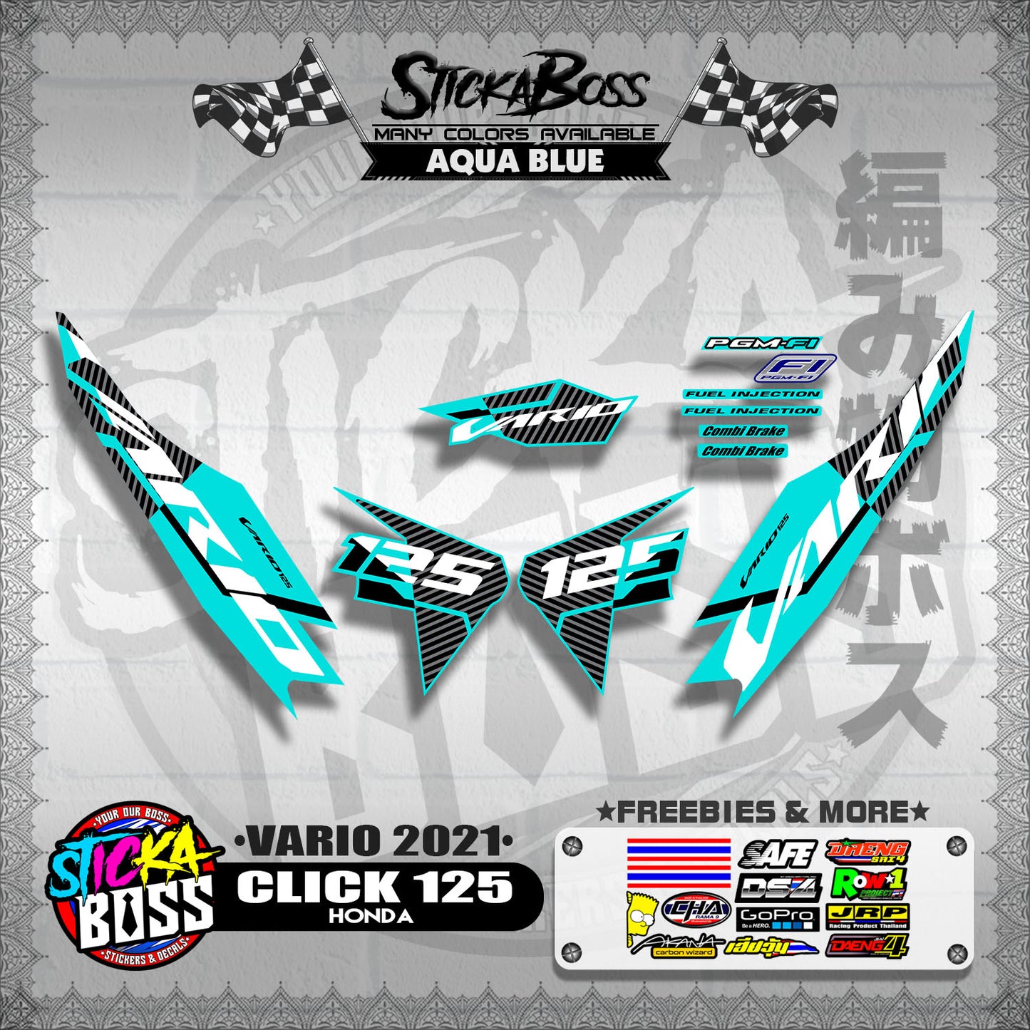 CLICK 125 V2 DECALS ( VARIO 2021 )【WITH FREEBIES】