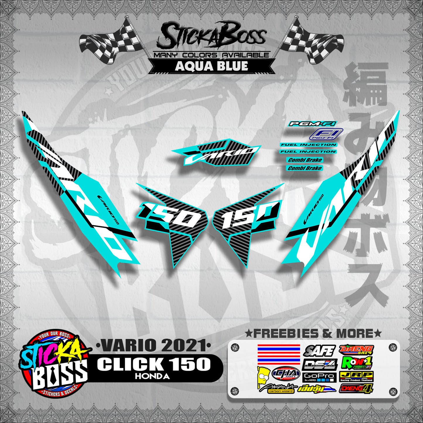 CLICK 150 V2 DECALS ( VARIO 2021 )【WITH FREEBIES】