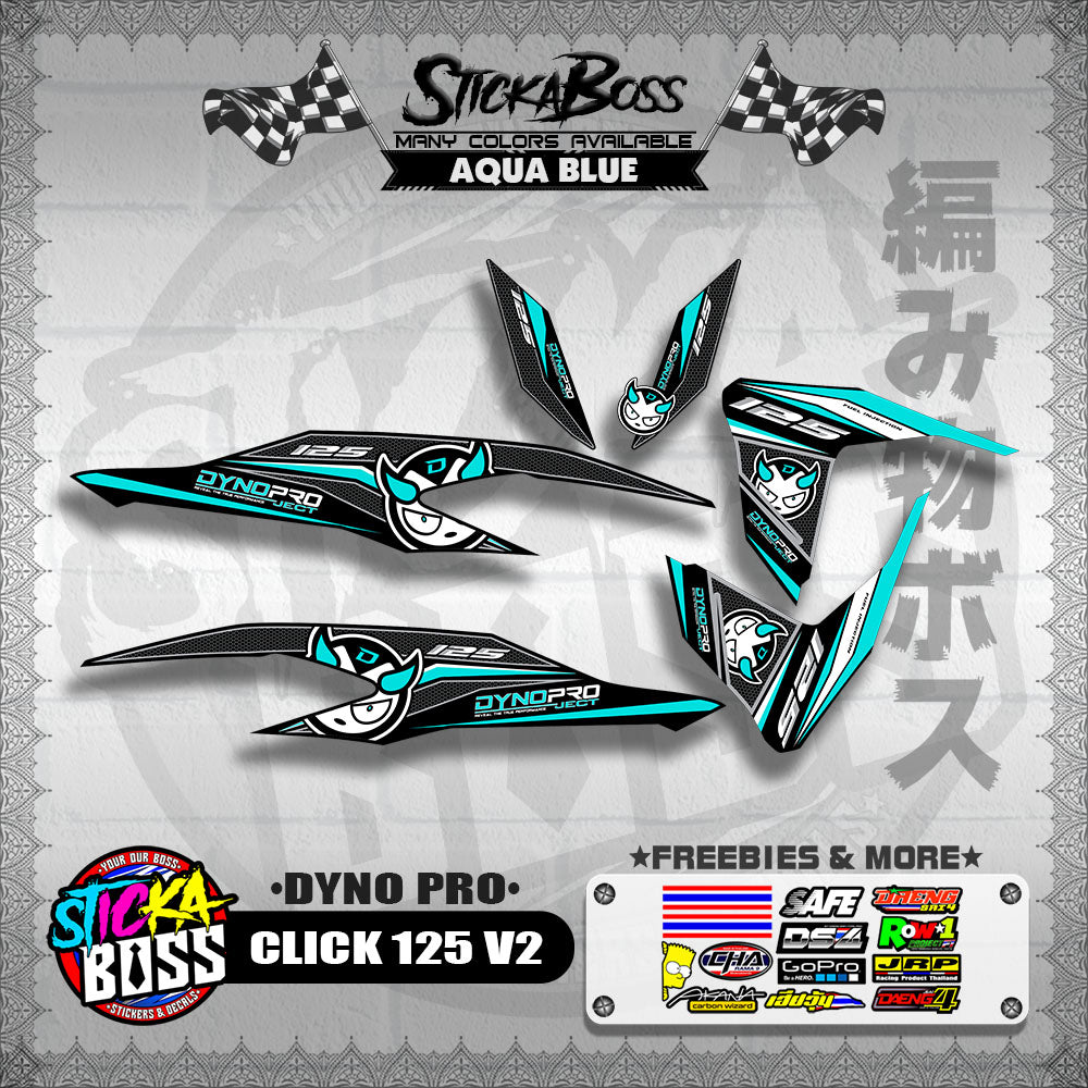 CLICK 125 V2 DECALS ( DYNO PRO )【WITH FREEBIES】