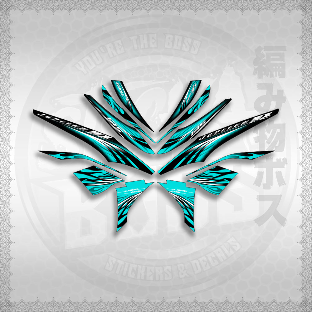 STICKER DECALS for SNIPER 135 MX JUPITER (S13509FICUBO)By STICKABOSS (SOFIE LAMINATED WATERPROOF)