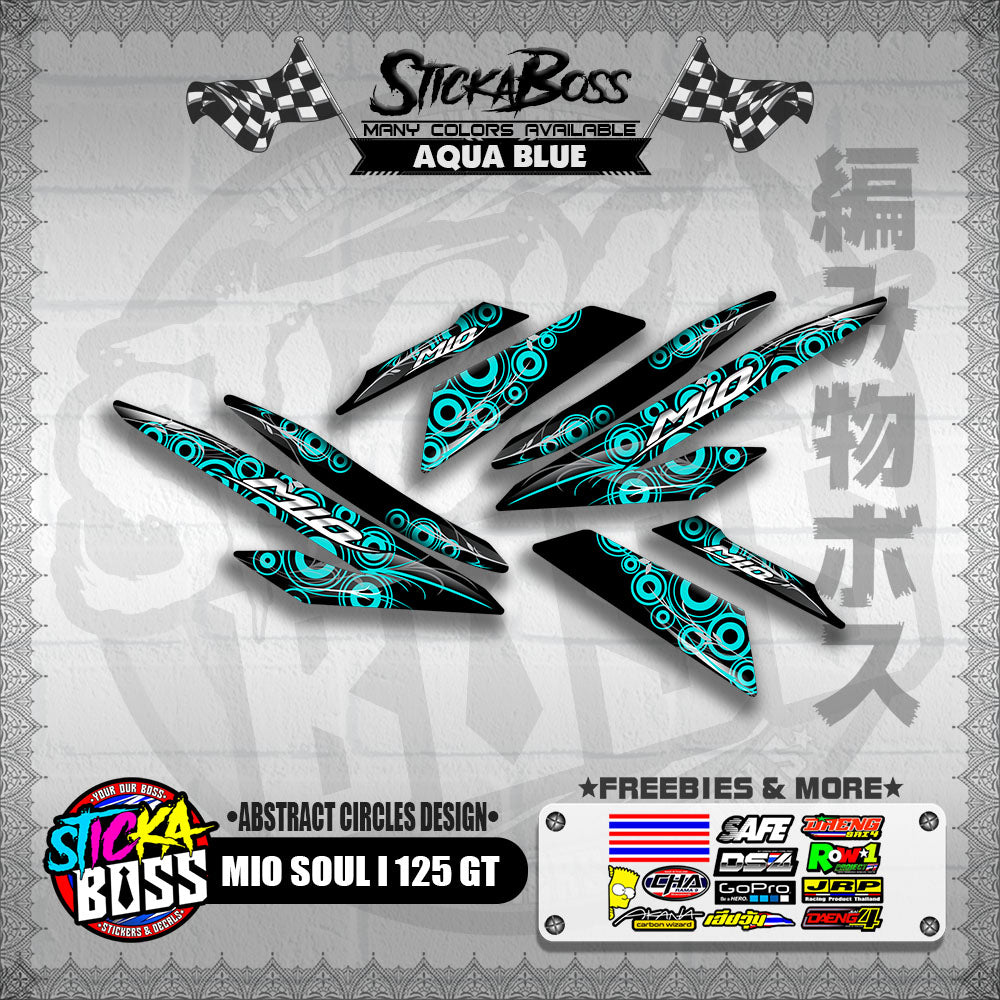 MIO SOUL I 125 GT DECALS ( ABSTRACT CIRCLES DESIGN )【WITH FREEBIES】